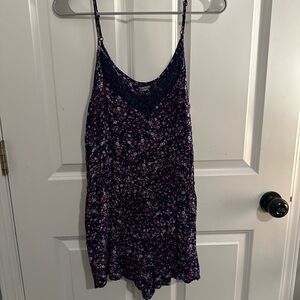 Navy Floral Romper